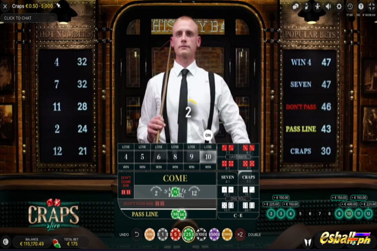 Evolution Live Dealer Craps Online Games Features