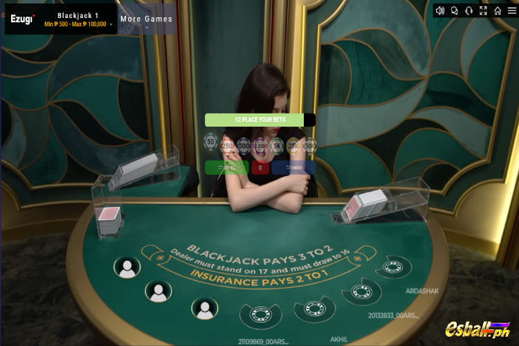 Side Bets in EZugi Blackjack Game Online Casino Side Bets in EZugi Blackjack Game Online Casino