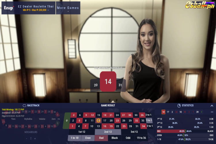 Live Dealer Roulette, Ezugi Live Dealer Roulette Game Online