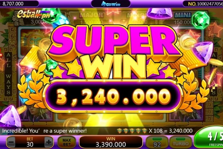 Ace Win Slot Mayan Empire SUPER Win of 3,240 pesos!