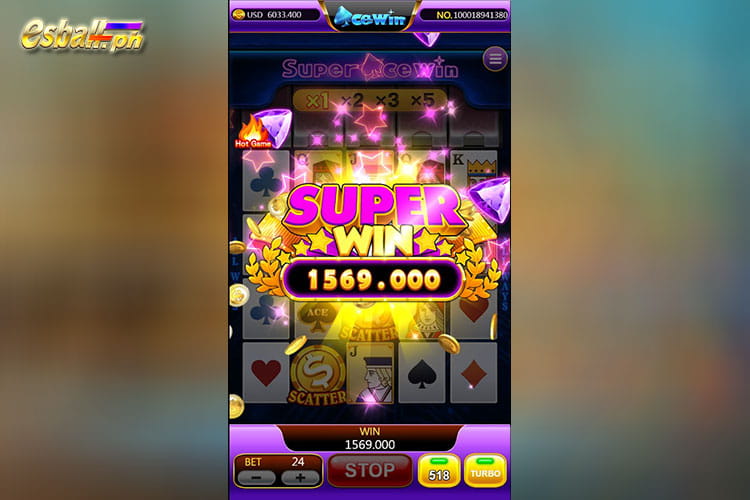 Bet 24 pesos and get Super Acewin Slot super win 1,569 pesos