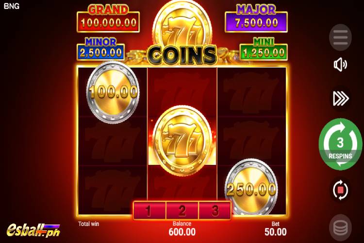 BNG 777 Coins Slot Hold and Win Bonus Game 1