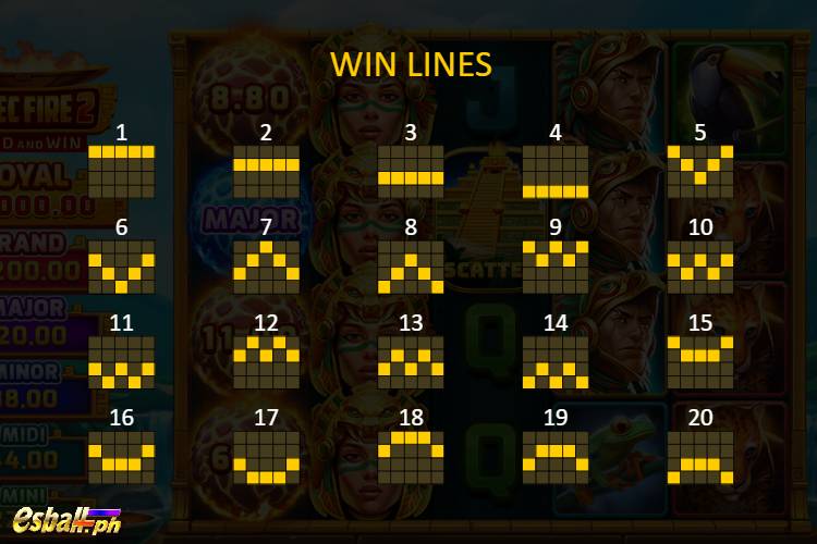 BNG Aztec Fire 2 Slot Game Paylines