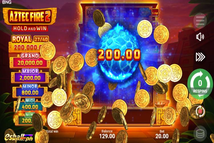 BNG Aztec Fire 2 Slot - Jackpots and Multiplier 2