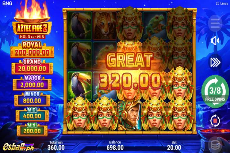 BNG Aztec Fire 2 Slot - Free Spins 3