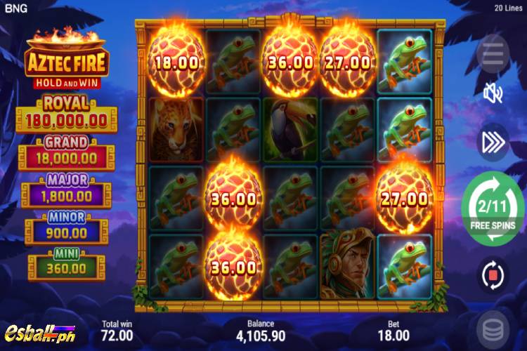 BNG Aztec Fire Slot Free Spins 2
