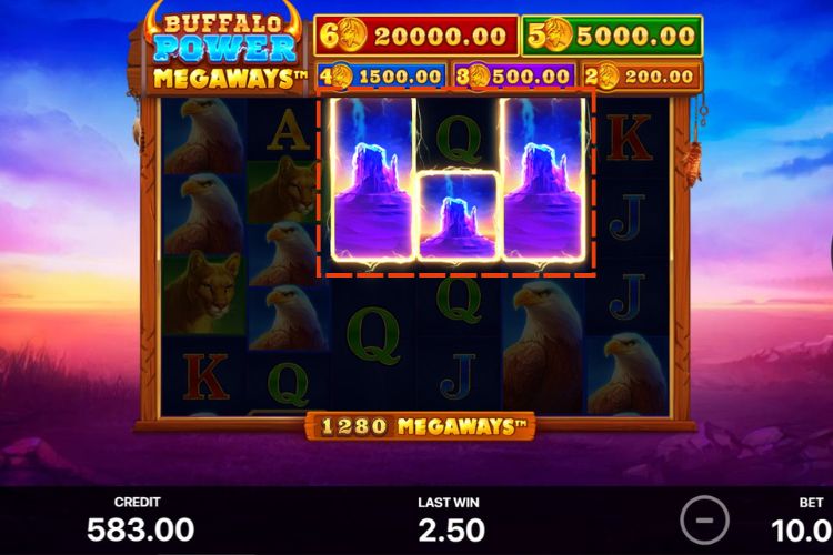 3+ Scatters trigger the Free Spins feature.