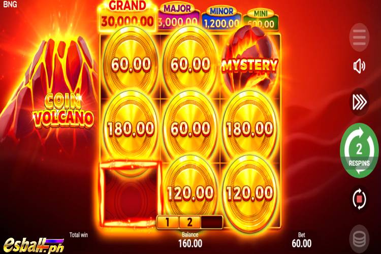 BNG Coin Volcano Slot Game - Bonus Game