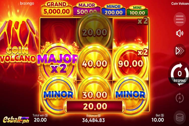 BNG Coin Volcano Slot Game - Coin Prizes