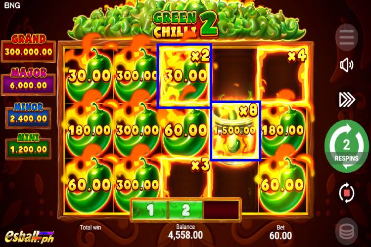 BNG Green Chilli 2 Slot Game Multiplier Symbol 1