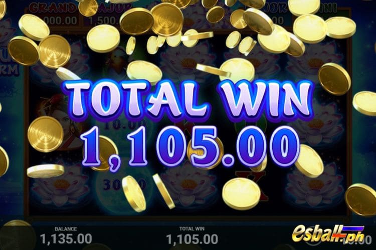 Get  1,105 Pesos in BNG Lotus Charm Free Spins.