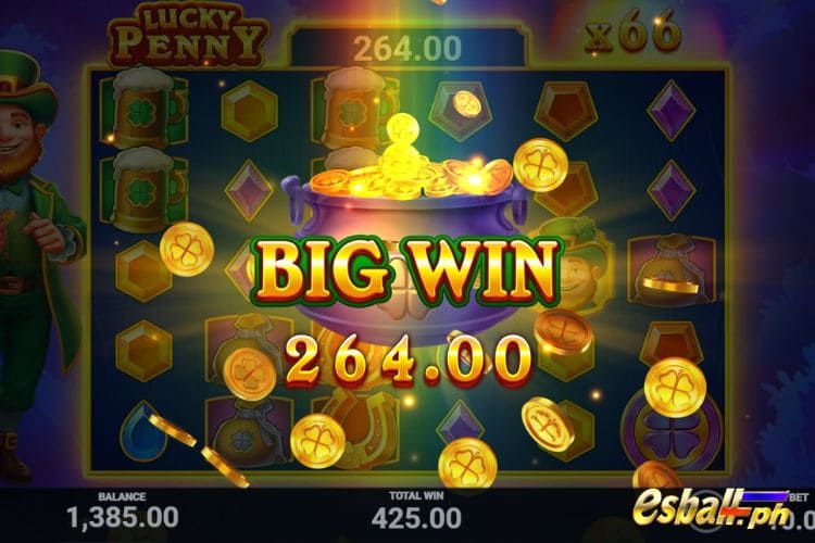 Bet 10 pesos and win 264 pesos on Lucky Penny Big Win.