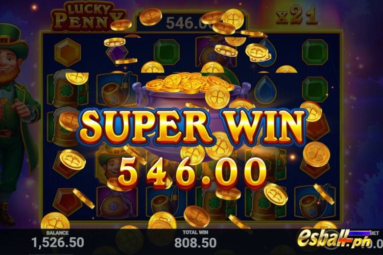 Bet 10 pesos and win 546 pesos on Lucky Penny Big Win.