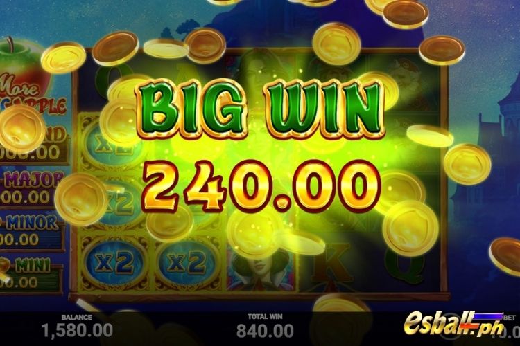 Bet 10 pesos and win 240 pesos on More Magic Apple Big Win.