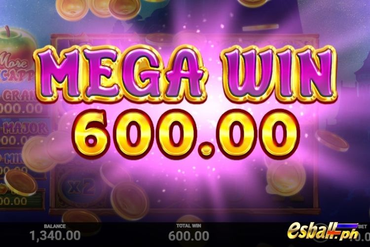 Bet 10 pesos and win 600 pesos on More Magic Apple Big Win.