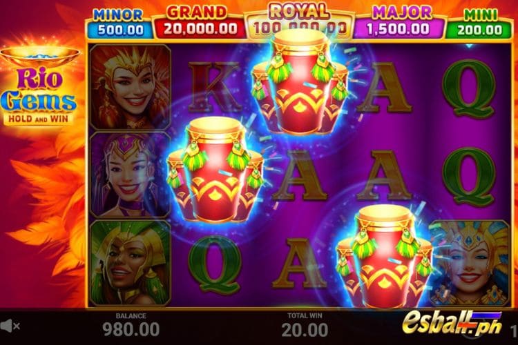 3+ Scatters trigger the Free Spins feature.