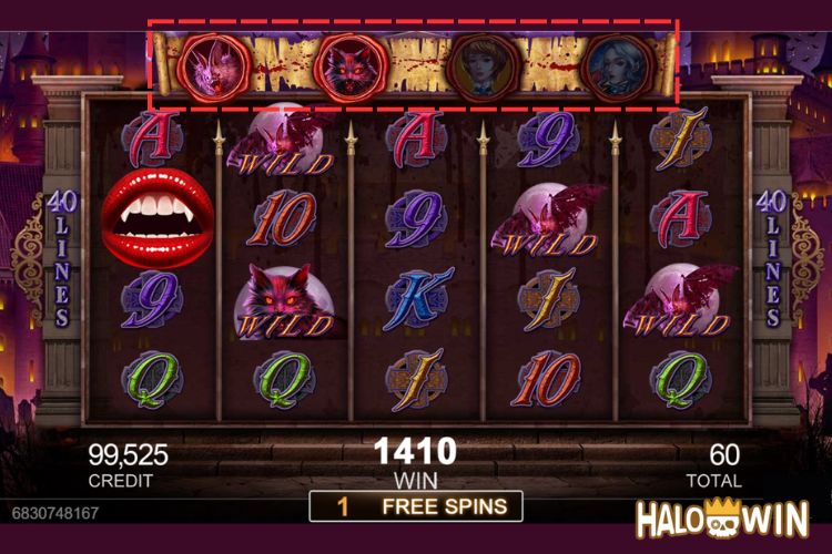 Vampire Kiss Free Spins: Mystery Symbol