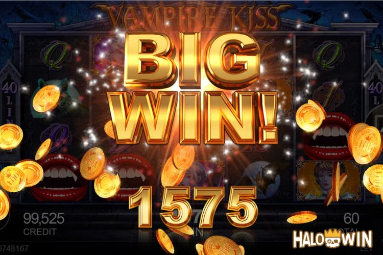 Bet 60 pesos and win 1,575 pesos on Vampire Kiss Big Win.