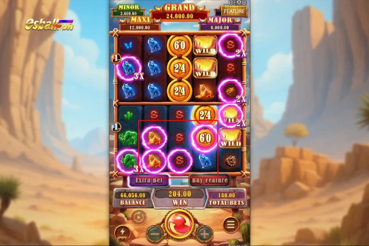 FaChai Buffalo Ways Slot Feature: Cash Collect