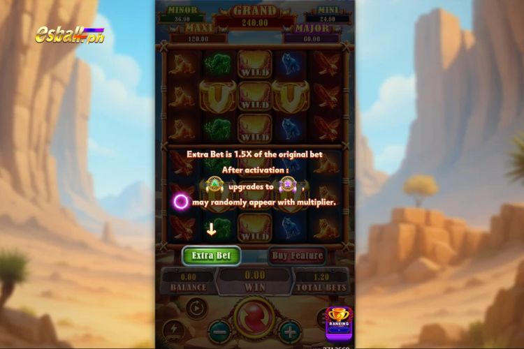 FaChai Buffalo Ways Slot Feature: Extra Bet