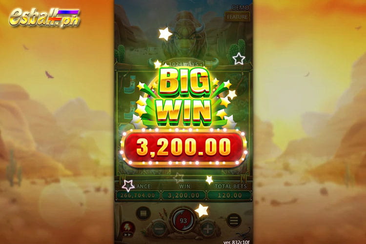 Bet 120 pesos and win 3,200 pesos on Fachai Crazy Buffalo Big Win!