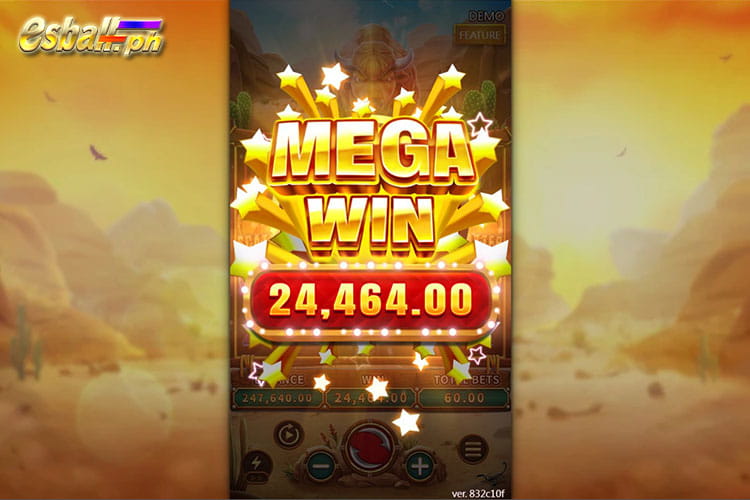 Bet 60 pesos and win 24,464 pesos on Fachai Crazy Buffalo Mega Win!