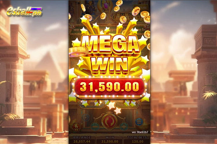 Bet 120 pesos to win Egypt Bonanza Mega Win of 31,590 pesos!