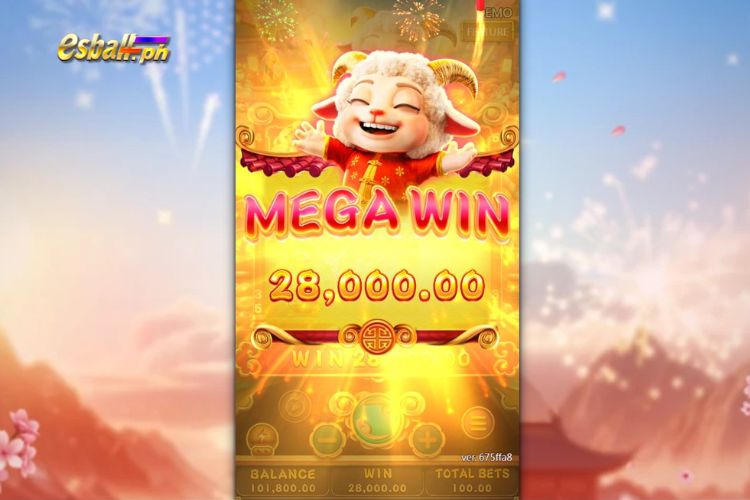 Bet 100 pesos to win Fortune Sheep 3X3 Huge Win of 28,000 pesos!