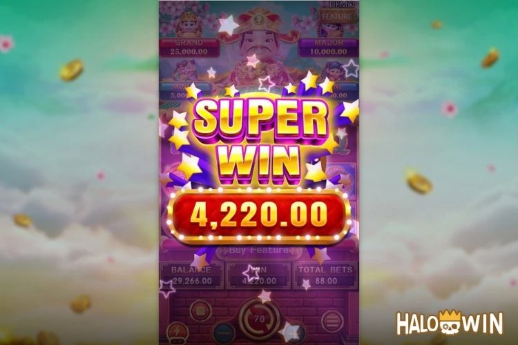 Bet 88 pesos and win 4,220 pesos on Lucky Fortune Big Win.