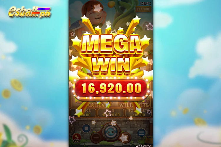 Bet 100 pesos and win 16,920 pesos on FC FaChai Magic Beans Mega Win!
