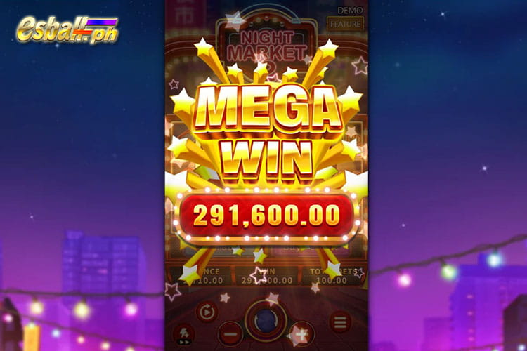 Bet 100 pesos and win 291,600 pesos on FaChai Night Market 2 Mega Win!