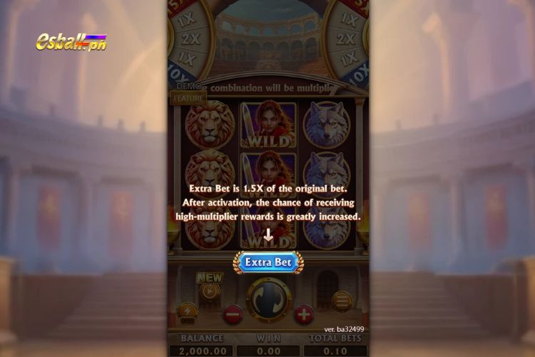 FC Roma Gladiatrix Slot Features: Extra Bet