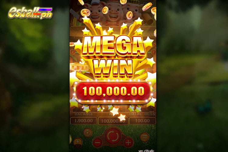 Bet 100 pesos to get a Mega Win 100,000 pesos in Fachai Three Little Pigs!
