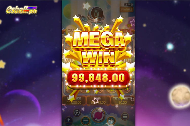 Bet 80 pesos and get 99,848 pesos in Fachai War Of The Universe Mega Win!