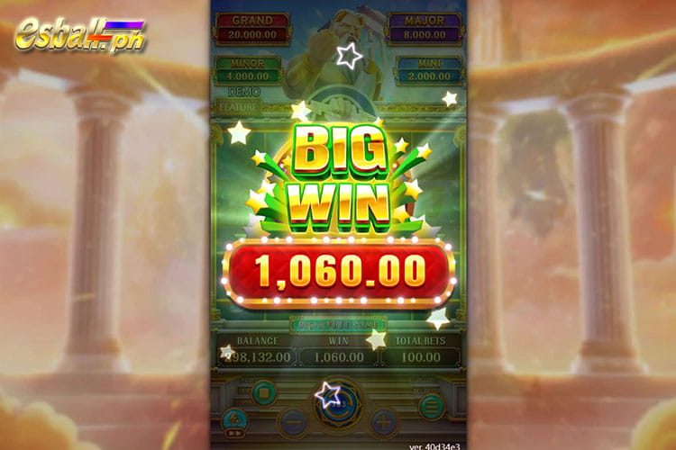 Big Win ₱1,060 at FC Zeus Slot!