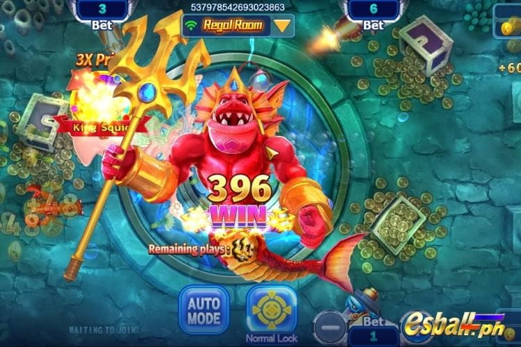 Bet 6 and get a big win 396 in JILI All Star Fishing game.