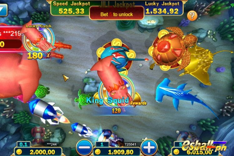 Bet 1 and get a big win 120 in the JILI Jackpot Fishing.