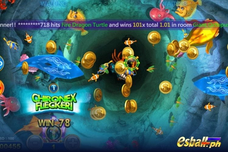 Bet 1 and get a big win 78 in Ocean King 3 Monster Awaken.