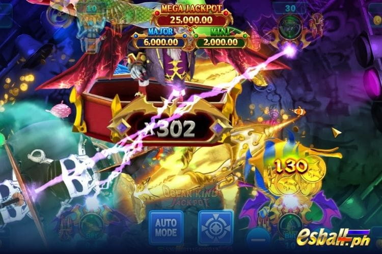 Bet 10 and get a big win 130 in Ocean King Jackpot. Bet 10 and get a big win 130 in Ocean King Jackpot.