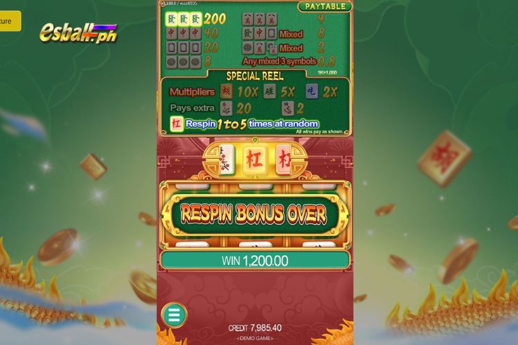 Respin Win ₱1,200 on Big Three Dragons JDB Slot!