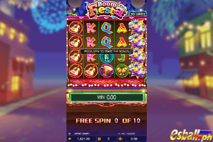 JDB Boom Fiesta Slot Game - Free Spin Bonus Game