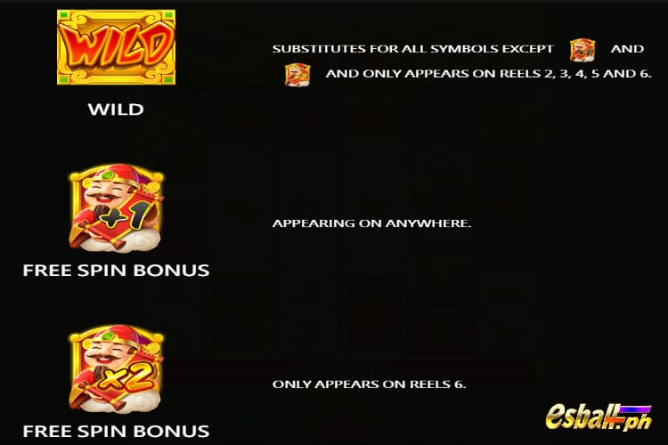 Caishen Coming JDB Slot Game Symbols and Paytable