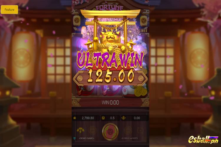 Bet 0.5 pesos and win 125 pesos on JDB Fortune Neko Ultra Win!