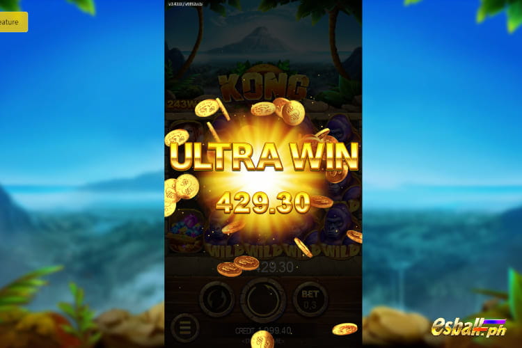 Ultra Win 429.3 Pesos on JDB Kong Slot Game