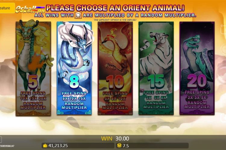 Orient Animals Slot Free Spins: Orient Animals Sel