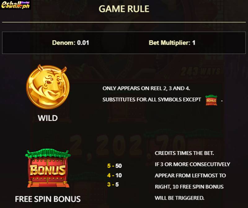 JDB Prosperity Tiger Slot Game Symbols