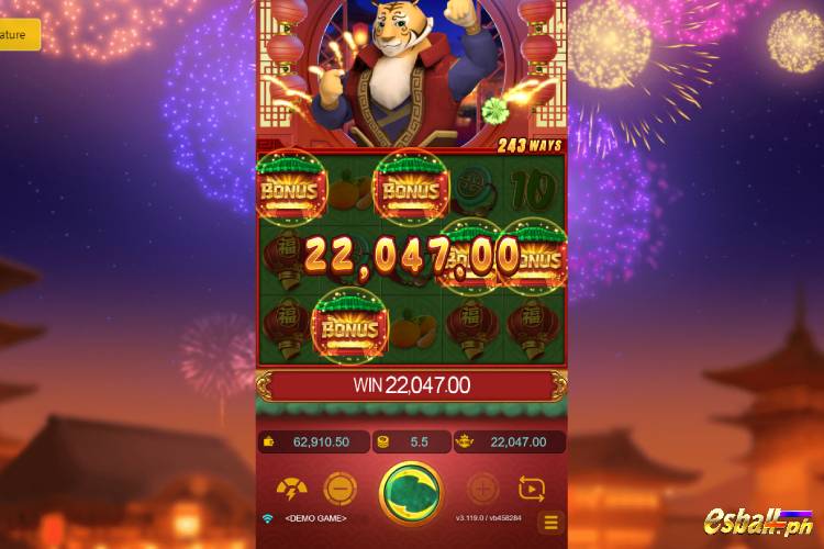 JDB Prosperity Tiger Slot Free Spin Bonus Game 1