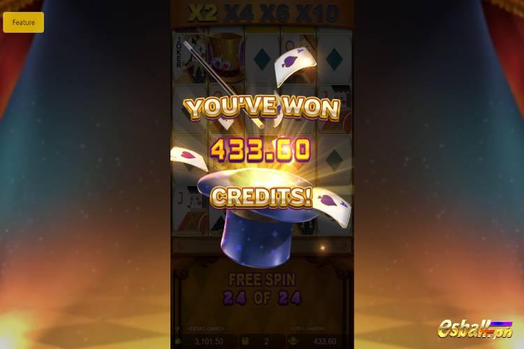 Bet 2 pesos and win 433.6 pesos on JDB Trump Card Free Spin Game!