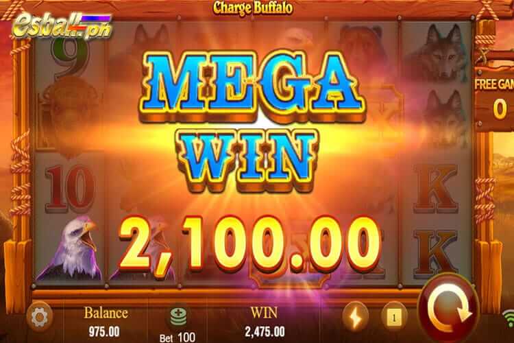 Bet 100 pesos on Jili Charge Buffalo and win 2,100 pesos mega win!
