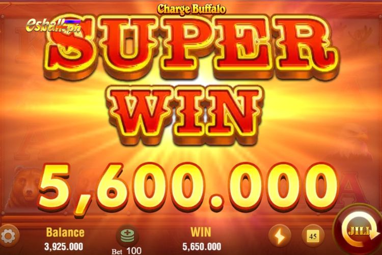 Bet 100 pesos on Jili Charge Buffalo and win 5,600 pesos super win!